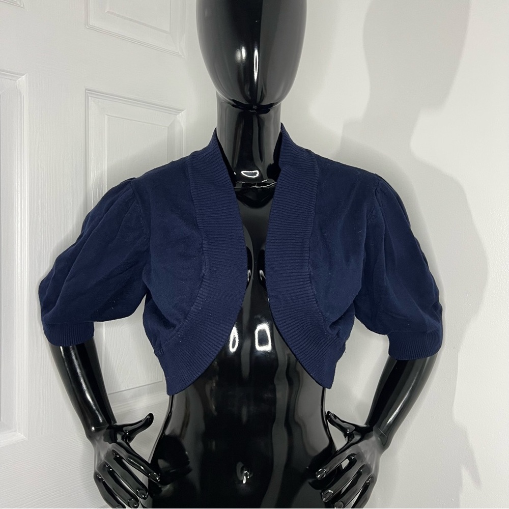 Ashley Stewart Navy Blue Shrug Sweater